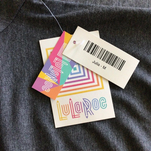 LuLaRoe Julia Black and Gray Striped Dress NWT - Size Medium - Picture 6 of 9